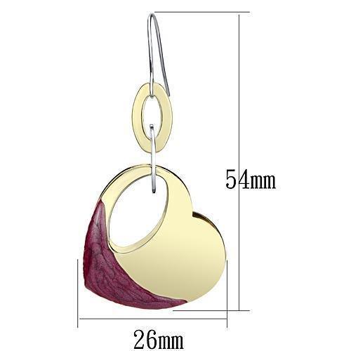 LO2693 - Gold Iron Earrings with Epoxy in Siam - Brand My Case