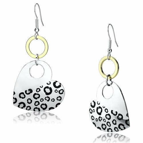 LO2700 - Reverse Two-Tone Iron Earrings with Epoxy in Jet - Brand My Case