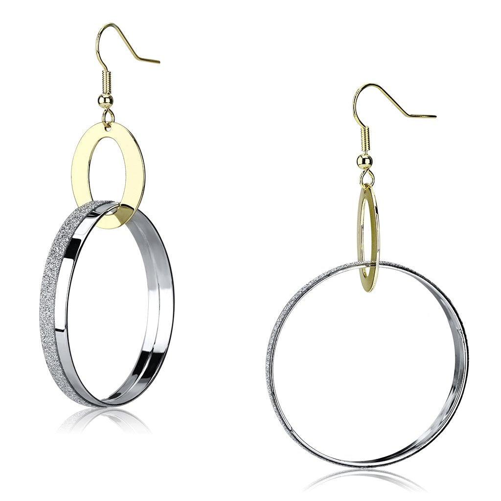 LO2706 - Reverse Two-Tone Iron Earrings with No Stone - Brand My Case