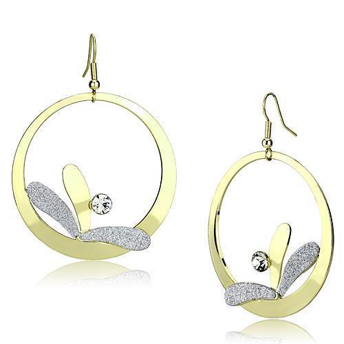 LO2715 Gold Iron Earrings with Top Grade Crystal - Brand My Case