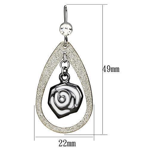 LO2717 - Special Color Iron Earrings with Top Grade Crystal in Clear - Brand My Case