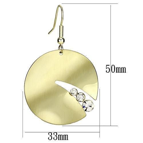 LO2742 - Matte Gold & Gold Iron Earrings with Top Grade Crystal in - Brand My Case