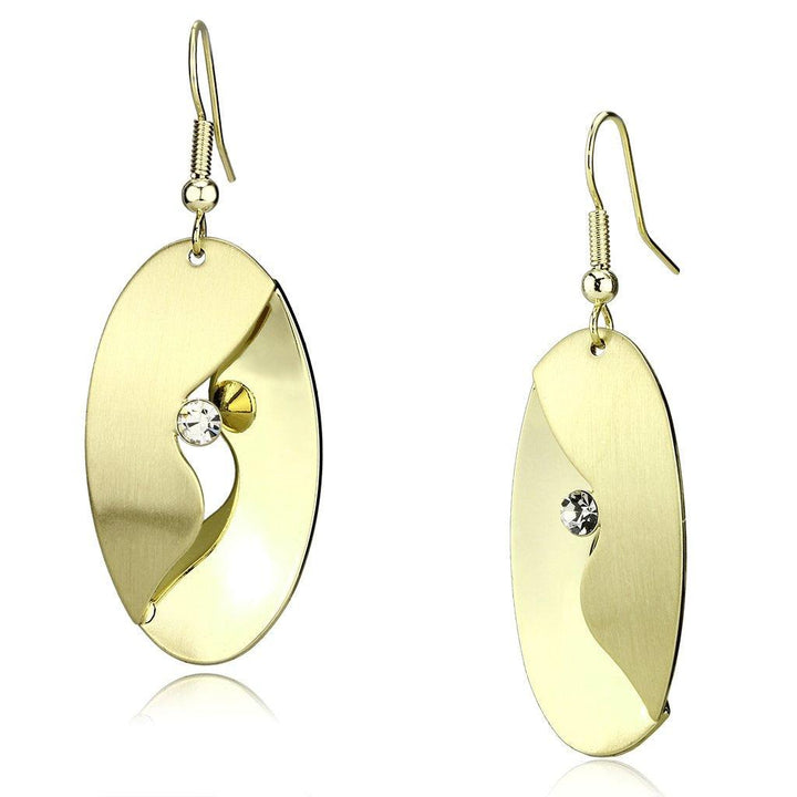 LO2744 - Matte Gold & Gold Iron Earrings with Top Grade Crystal in - Brand My Case