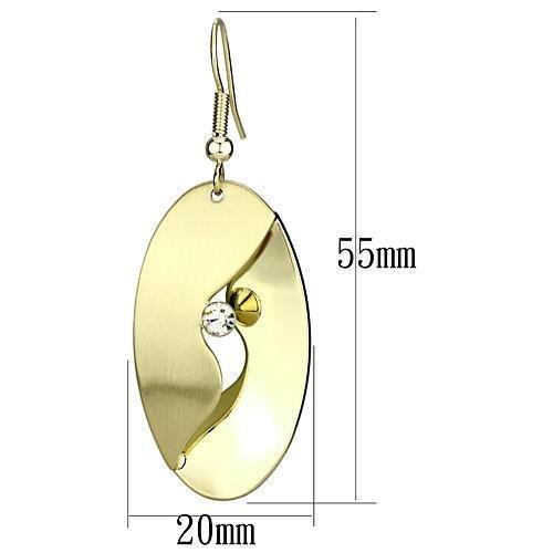 LO2744 - Matte Gold & Gold Iron Earrings with Top Grade Crystal in - Brand My Case