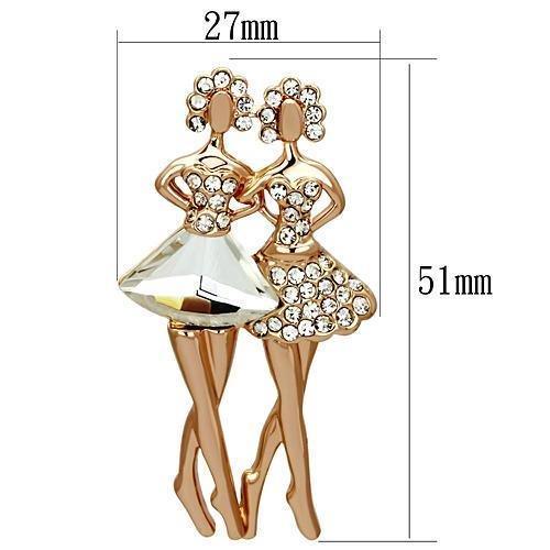 LO2776 - Flash Rose Gold White Metal Brooches with Synthetic Synthetic - Brand My Case