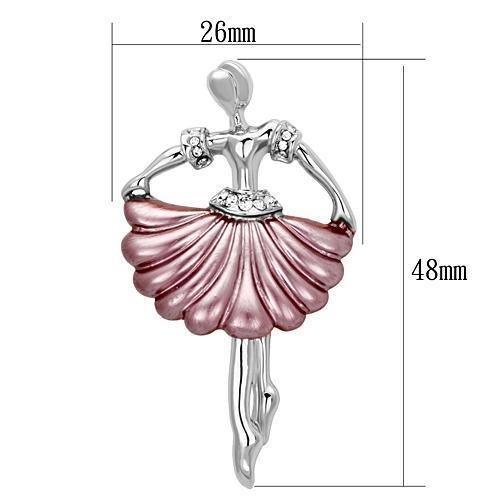 LO2779 - Imitation Rhodium White Metal Brooches with Top Grade Crystal - Brand My Case