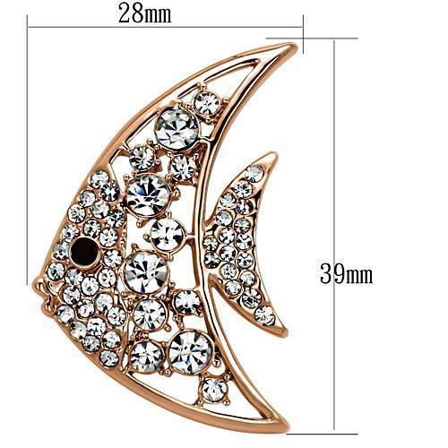 LO2787 - Flash Rose Gold White Metal Brooches with Top Grade Crystal - Brand My Case