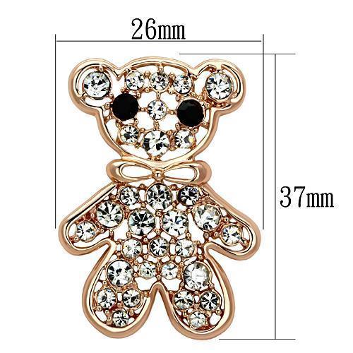 LO2792 - Flash Rose Gold White Metal Brooches with Top Grade Crystal - Brand My Case