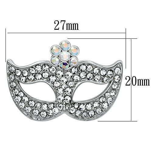 LO2807 - Imitation Rhodium White Metal Brooches with Top Grade Crystal - Brand My Case
