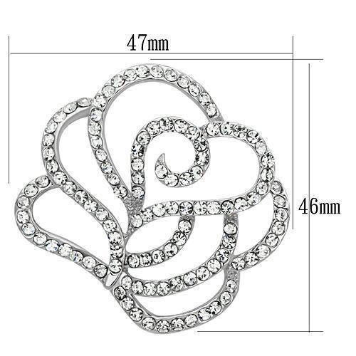LO2813 - Imitation Rhodium White Metal Brooches with Top Grade Crystal - Brand My Case