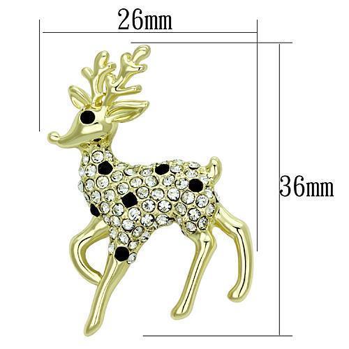 LO2822 - Flash Gold White Metal Brooches with Top Grade Crystal in - Brand My Case