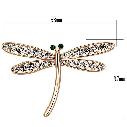 LO2826 - Flash Rose Gold White Metal Brooches with Top Grade Crystal - Brand My Case