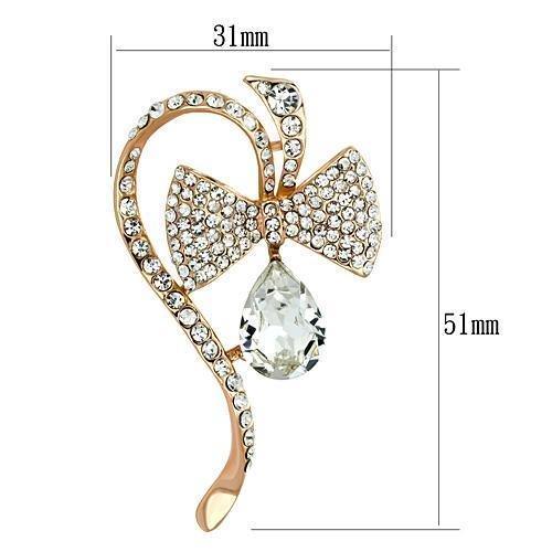 LO2832 - Flash Rose Gold White Metal Brooches with Synthetic Synthetic - Brand My Case