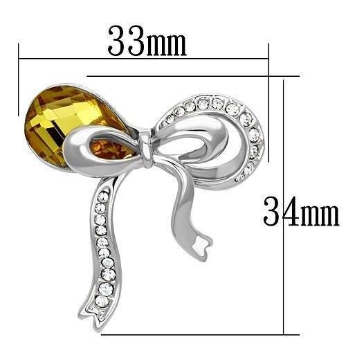 LO2846 - Imitation Rhodium White Metal Brooches with Synthetic Glass - Brand My Case