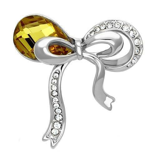 LO2846 - Imitation Rhodium White Metal Brooches with Synthetic Glass - Brand My Case