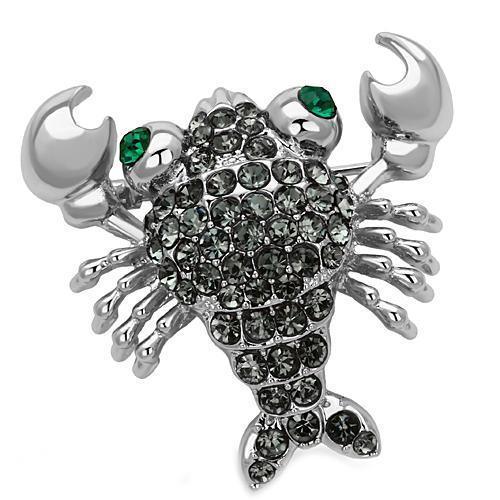 LO2850 - Imitation Rhodium White Metal Brooches with Top Grade Crystal - Brand My Case