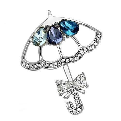 LO2854 - Imitation Rhodium White Metal Brooches with Synthetic Glass - Brand My Case