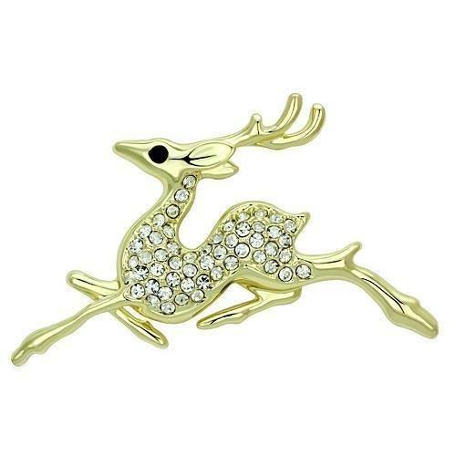 LO2859 - Flash Gold White Metal Brooches with Top Grade Crystal in - Brand My Case