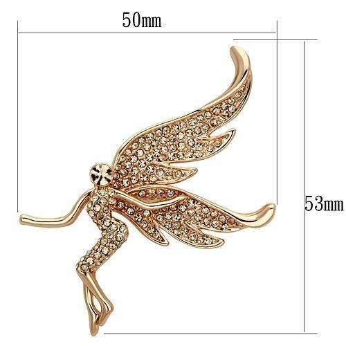 LO2863 - Flash Rose Gold White Metal Brooches with Top Grade Crystal - Brand My Case