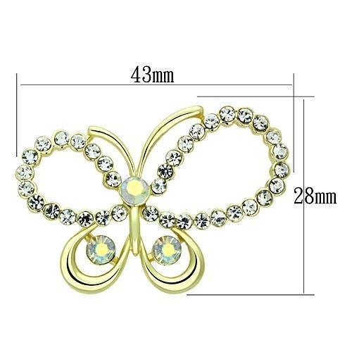 LO2865 - Flash Gold White Metal Brooches with Top Grade Crystal in - Brand My Case