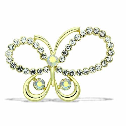 LO2865 - Flash Gold White Metal Brooches with Top Grade Crystal in - Brand My Case