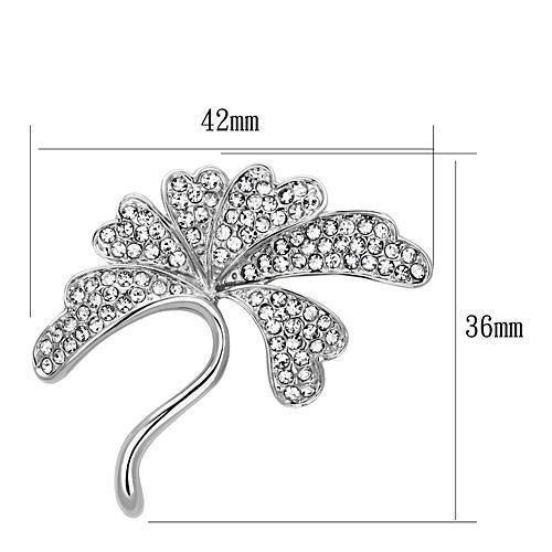 LO2874 Imitation Rhodium White Metal Brooches with - Brand My Case
