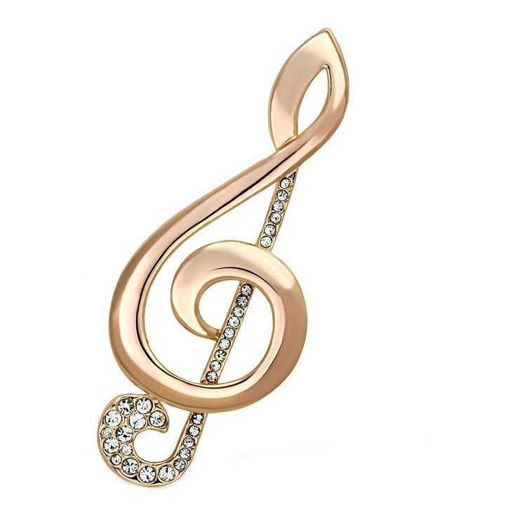 LO2893 - Flash Rose Gold White Metal Brooches with Top Grade Crystal - Brand My Case