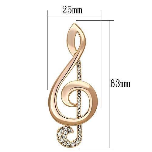 LO2893 - Flash Rose Gold White Metal Brooches with Top Grade Crystal - Brand My Case