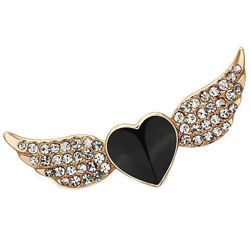 LO2909 - Flash Rose Gold White Metal Brooches with Top Grade Crystal - Brand My Case