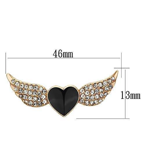 LO2909 - Flash Rose Gold White Metal Brooches with Top Grade Crystal - Brand My Case