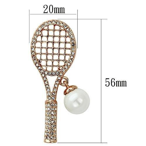 LO2930 - Flash Rose Gold White Metal Brooches with Synthetic Pearl in - Brand My Case
