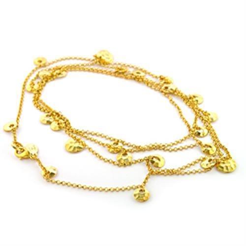 LO300 - Gold Brass Necklace with No Stone - Brand My Case