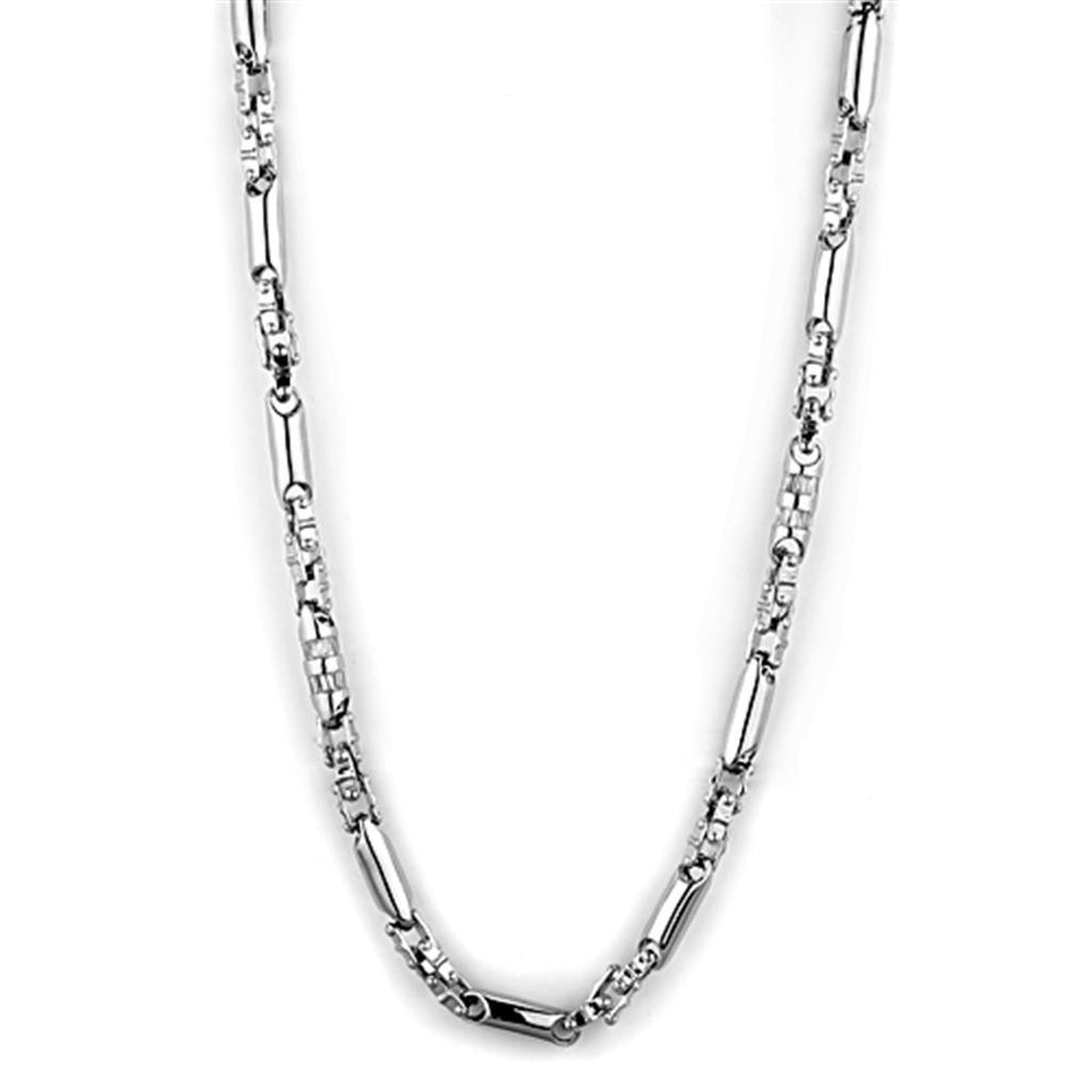 LO3089 - Rhodium Brass Necklace with AAA Grade CZ in Clear - Brand My Case