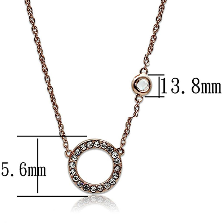 LO3846 - Rose Gold Brass Necklace with AAA Grade CZ in Clear - Brand My Case