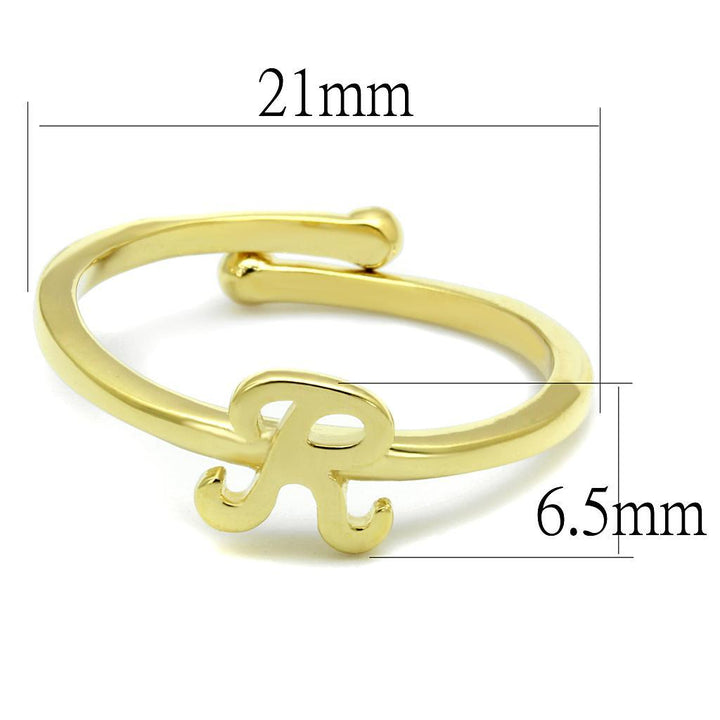 LO3996 - Flash Gold Brass Ring with No Stone - Brand My Case