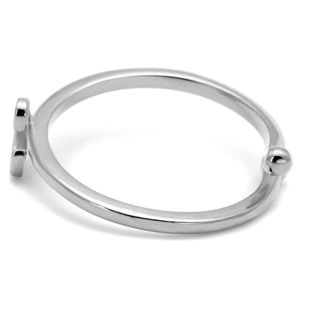 LO3997 - Rhodium Brass Ring with No Stone - Brand My Case