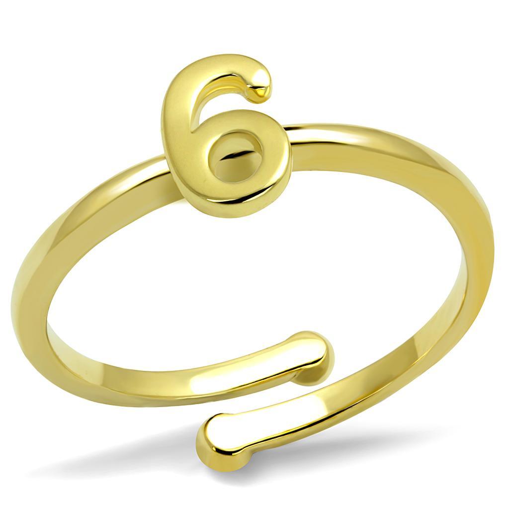 LO4034 - Flash Gold Brass Ring with No Stone - Brand My Case