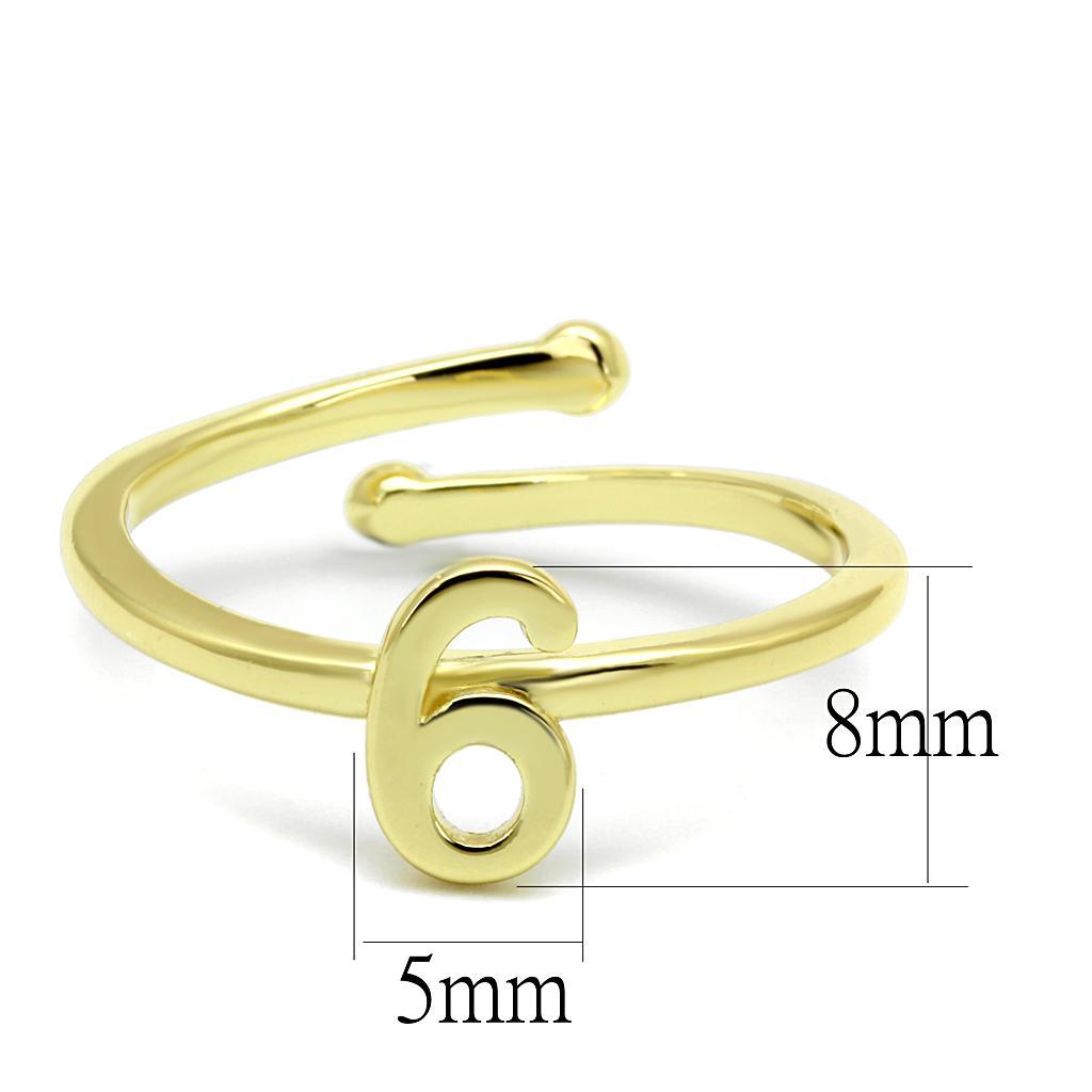 LO4034 - Flash Gold Brass Ring with No Stone - Brand My Case