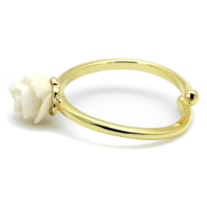 LO4057 - Flash Gold Brass Ring with Synthetic Synthetic Stone in - Brand My Case