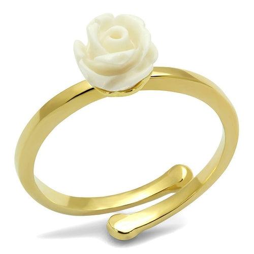 LO4057 - Flash Gold Brass Ring with Synthetic Synthetic Stone in - Brand My Case