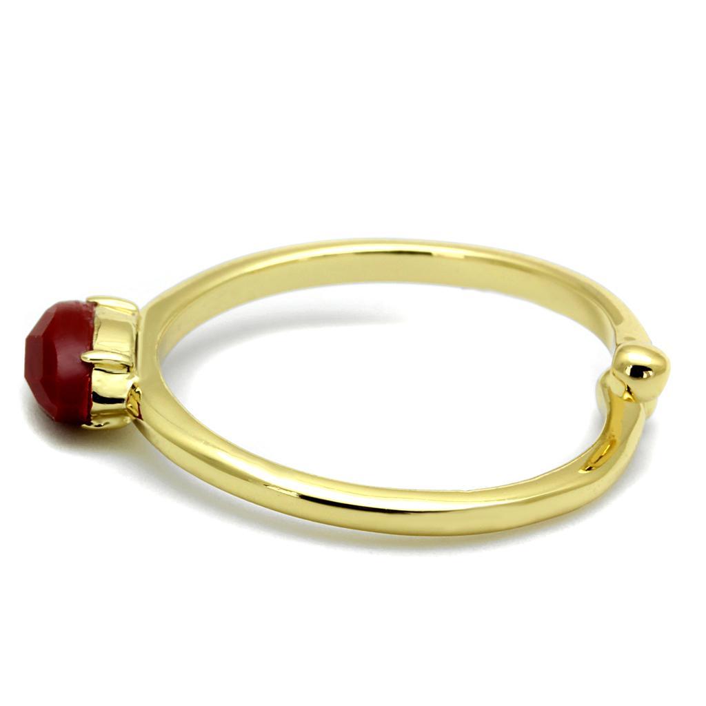 LO4063 - Flash Gold Brass Ring with Synthetic Synthetic Stone in Siam - Brand My Case