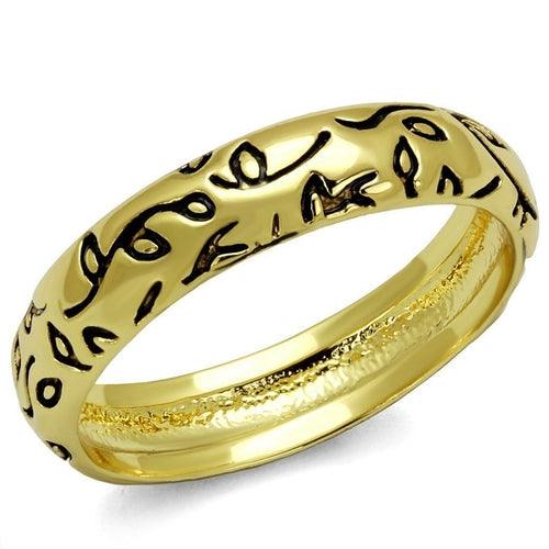 LO4106 - Gold Brass Ring with Epoxy in Jet - Brand My Case