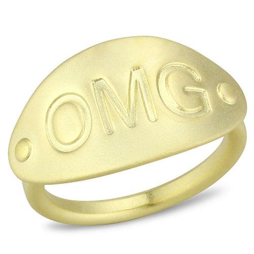 LO4243 - Matte Gold Brass Ring with No Stone - Brand My Case