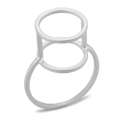 LO4250 - Matte Rhodium Brass Ring with No Stone - Brand My Case