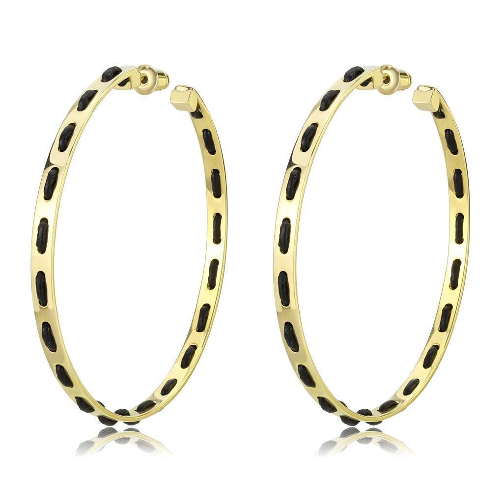 LO4678 - Gold Brass Earrings with No Stone - Brand My Case