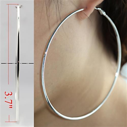 LO771 - Silver Brass Earrings with No Stone - Brand My Case