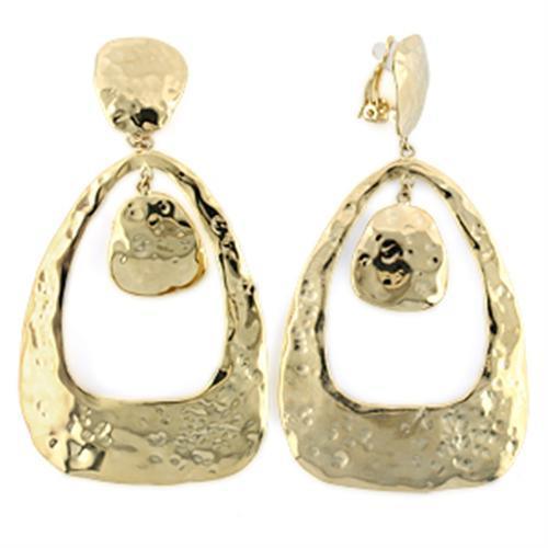 LO808 - Gold Brass Earrings with No Stone - Brand My Case