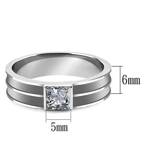 LOA1341 - High polished (no plating) Stainless Steel Ring with Top - Brand My Case