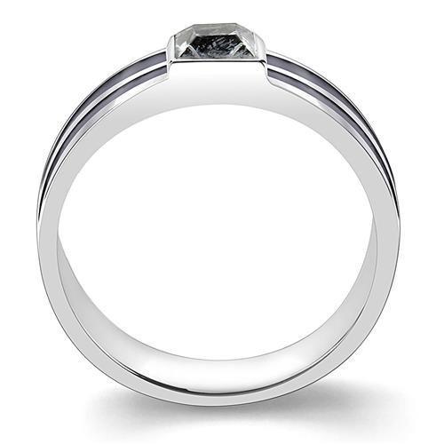 LOA1341 - High polished (no plating) Stainless Steel Ring with Top - Brand My Case