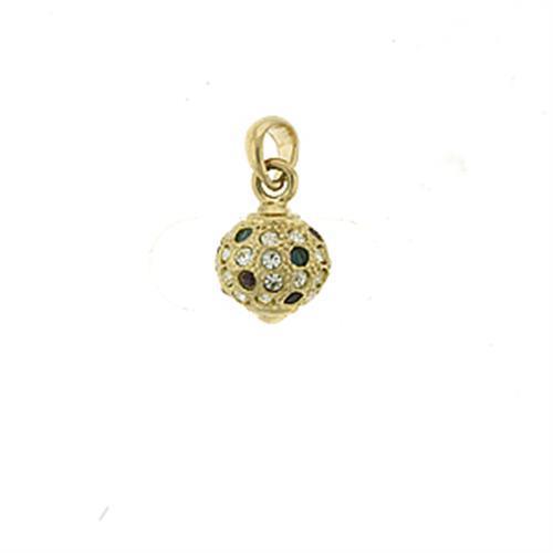 LOA393 Gold Brass Pendant with Top Grade Crystal - Brand My Case